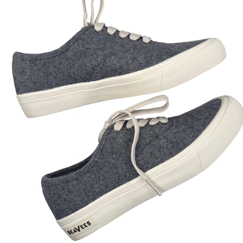 SeaVees Legend Sneaker SeaChange Grey Wool Preppy Low Top Shoes Womens 6.5